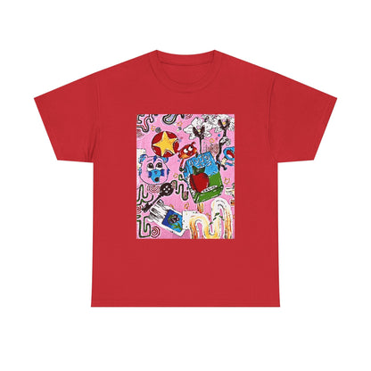 Pop Art Collage Tee — Colorful Hand-Drawn Cartoon Grunge - Wax | Wane - aesthetic streetwear - T-Shirt13