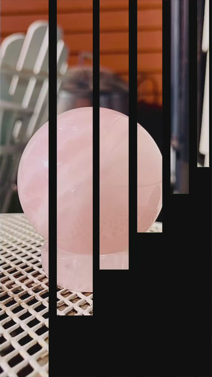 Huge 3 inch Diameter Rose Quartz Pink and Purple_Chevron_Amethyst_Crystal_Spheres