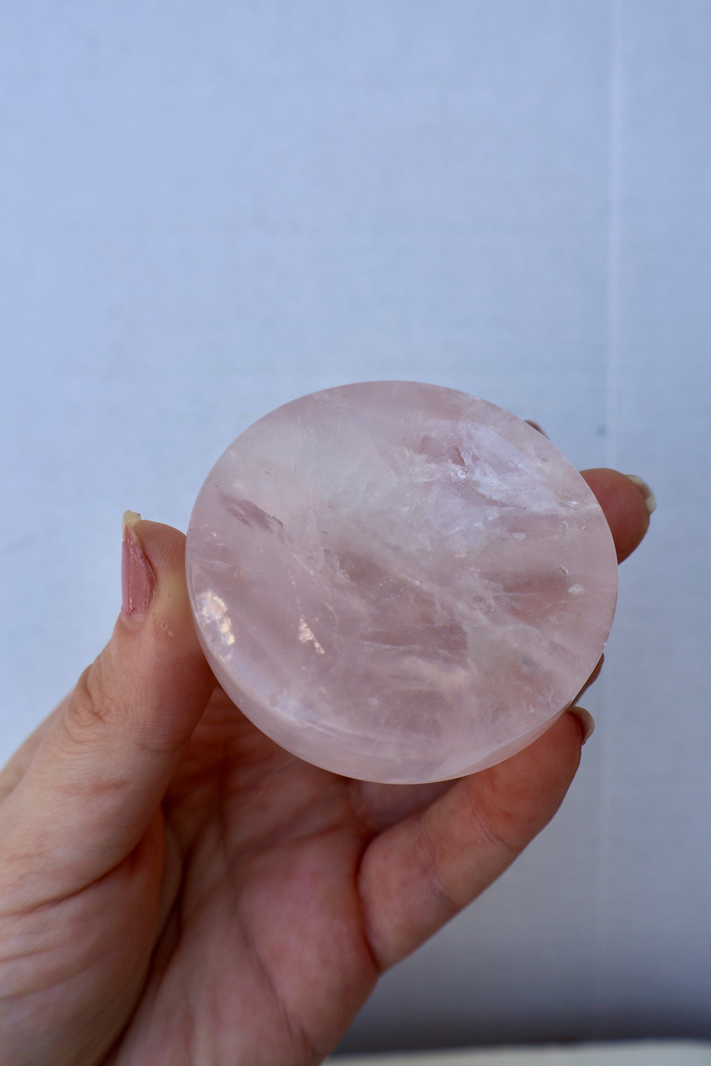 Rose Quartz & Amethyst Crystal Bowl – Jewelry Dish or Decor | Hand - Carved from Natural Stone, 2 - Inch - Wax | Wane