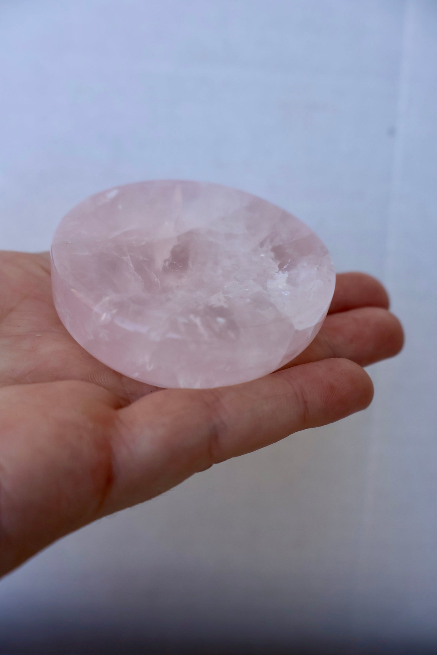 Rose Quartz & Amethyst Crystal Bowl – Jewelry Dish or Decor | Hand - Carved from Natural Stone, 2 - Inch - Wax | Wane