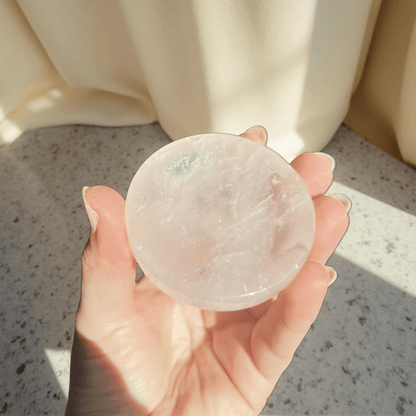 Rose Quartz & Amethyst Crystal Bowl – Jewelry Dish or Decor | Hand - Carved from Natural Stone, 2 - Inch - Wax | Wane