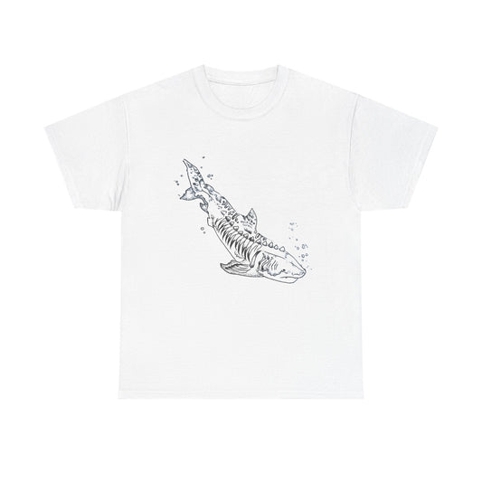 Shark Skeleton Graphic Tee — Nautical Skull Shark T-Shirt - Wax | Wane - 2 day delivery - T-Shirt1