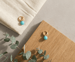 Sterling Silver Bright Blue Droplet Earrings with S925 Silver Post and Gold Plating | Premium Quality, Modern Blue - Wax | Wane - earrings - Earrings3