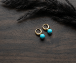 Sterling Silver Bright Blue Droplet Earrings with S925 Silver Post and Gold Plating | Premium Quality, Modern Blue - Wax | Wane - earrings - Earrings5