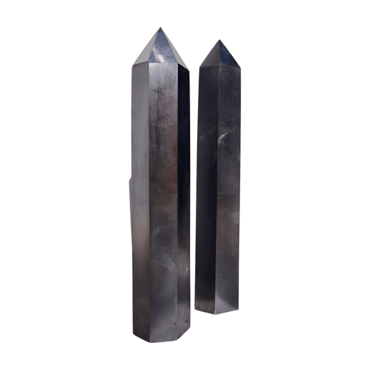 Terahertz Silicon Crystal Obelisk Tower | Mirror - like and Monolithic | 6 - 7 Inches in Height | Large Polished Chrome - Like Crystal, Geometric Feng Shui Display - Wax | Wane - crystal - Crystal2