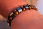 Tiger's Eye & Hematite Double Band Crystal Bracelet | Natural Stone Beaded Bracelet for Men | Grounding & Confidence Gift for Him - Wax | Wane - crystal - Crystal Bracelet4