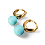 Bright Blue Droplet Earrings – 925 Sterling Silver with Gold Finish | Modern Minimalist Statement - Wax | Wane - MCF - 8