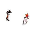 Western Charm Earring Set – 18k Gold & Silver Cowboy Studs | Rhinestone Accents, 4 - Piece Limited Edition - Wax | Wane - Jewelry Accessories & Derivatives - 8