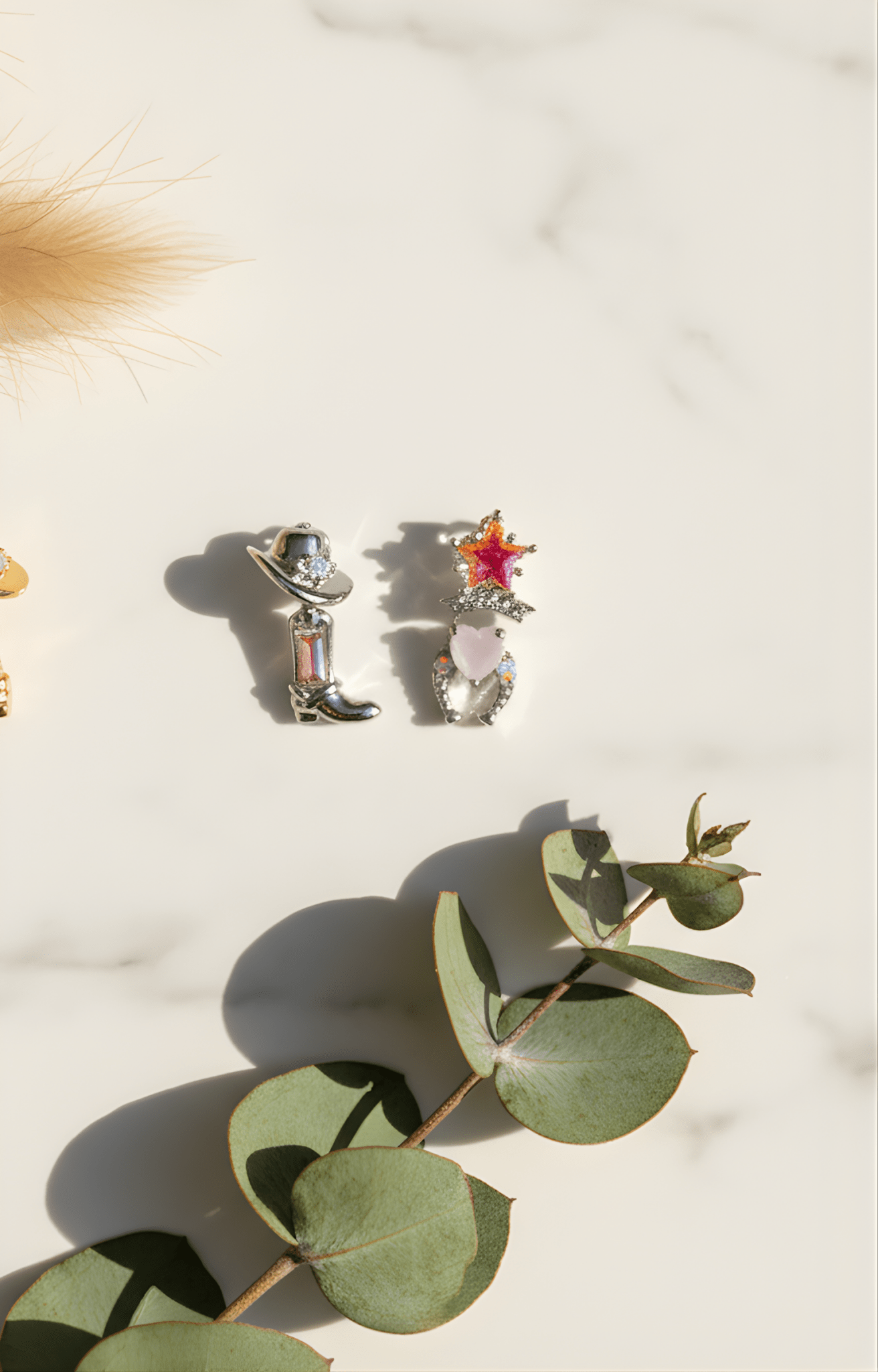 Western Earring Set - 4 Cowboy Studs | Gold and Silver Mix & Match Collection - Wax | Wane - gold - Earrings3