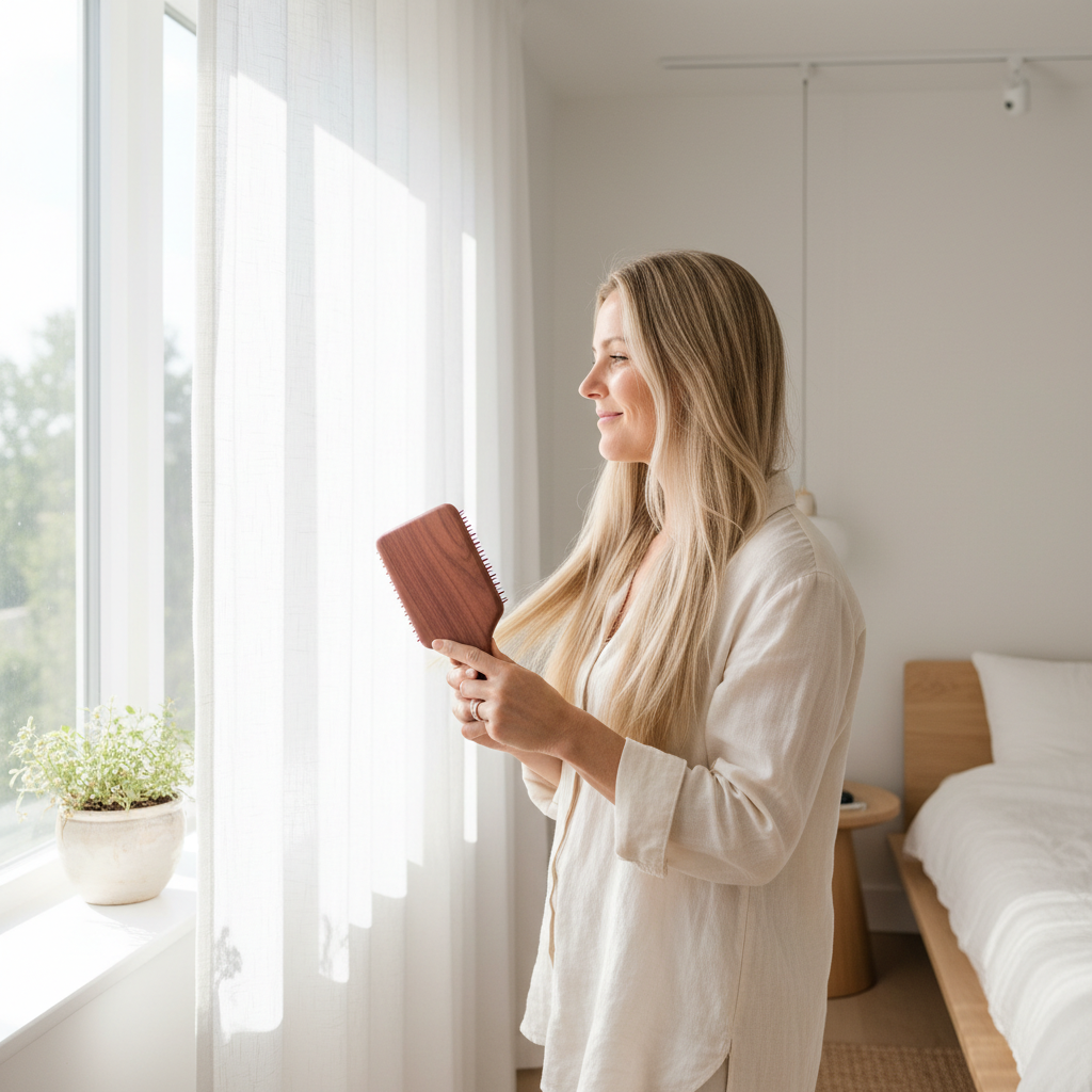 Window light blonde hair