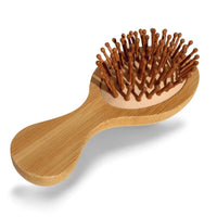 Wooden Mini Hair Brush – Natural Beech Wood Handle & Bamboo Bristles | Travel-Size Detangler