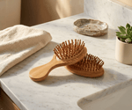 Wooden Mini Hair Brush – Natural Beech Wood Handle & Bamboo Bristles | Travel-Size Detangler - Wax | Wane - Haircare - Hair Brush3