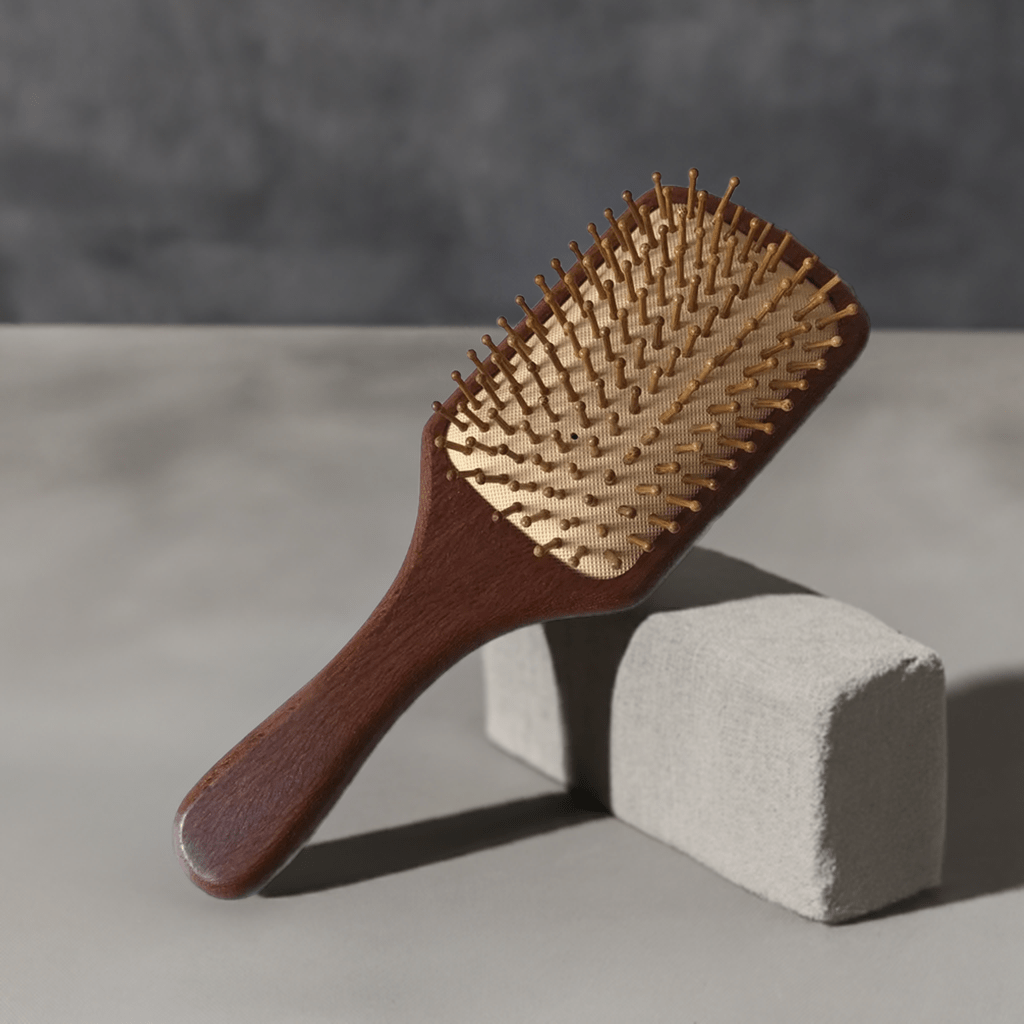XL Sandalwood Paddle Brush – Durable, Natural Material for Thick Hair - Wax | Wane