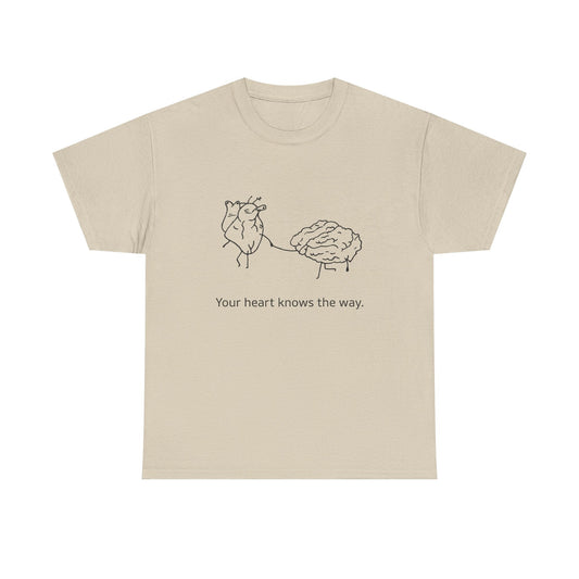 Your Heart Knows The Way - Hand Drawn Minimalist T-Shirt - Wax | Wane - anniversary gift - T-Shirt2